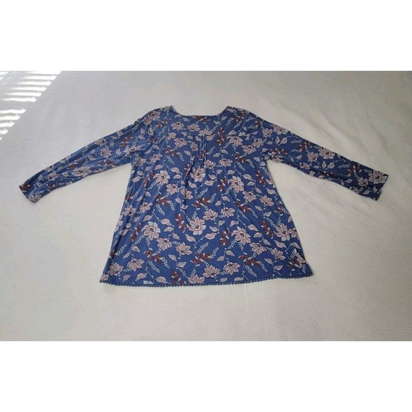 J Jill Top Tunic Women’s Floral Patchwork Print Tank Pink Blue Size L Cottage - Picture 2 of 16